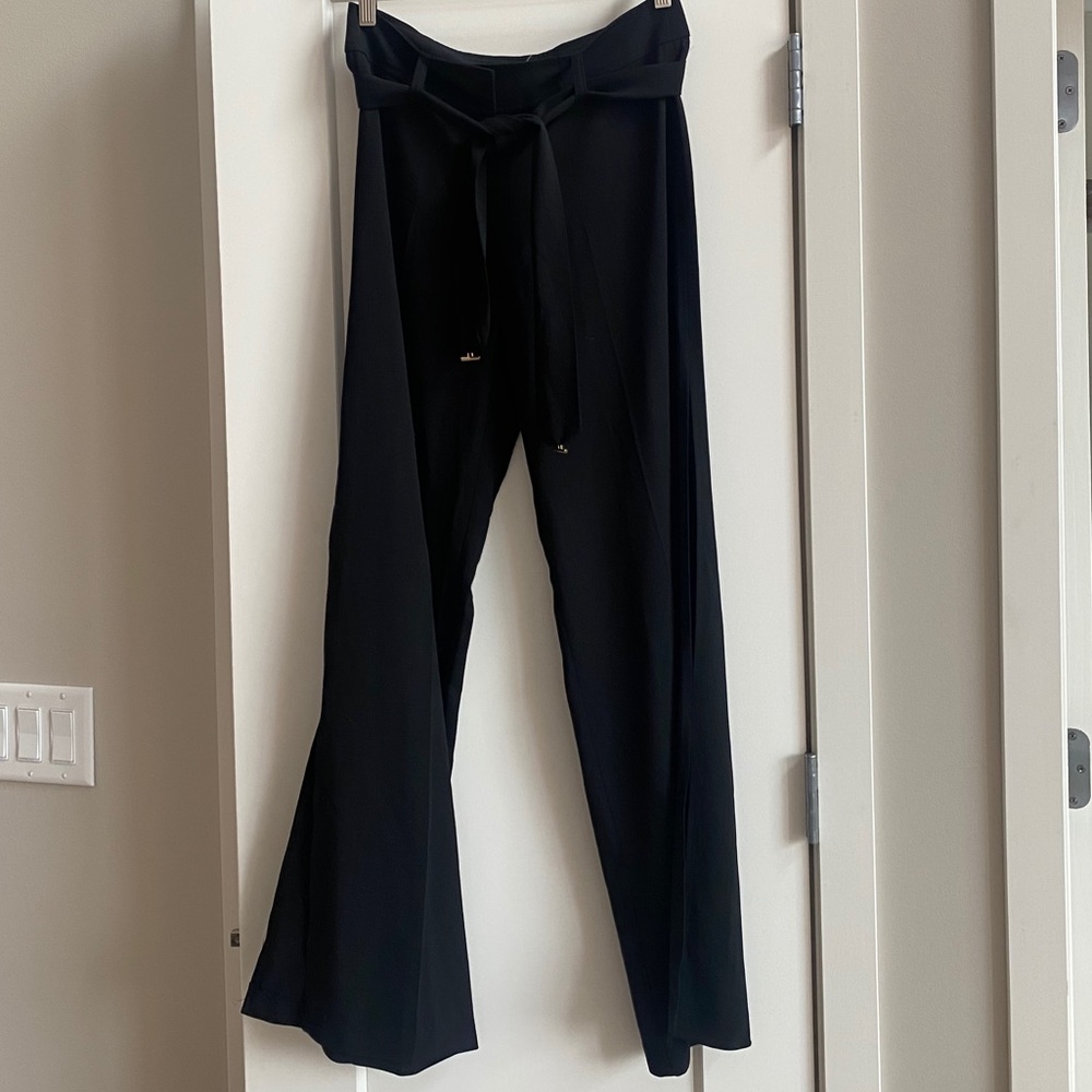 Cache Palazzo Trousers with side slits & tie belt